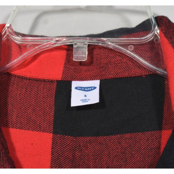 New Old Navy Red Buffalo Plaid Holiday Flannel Nightgown w/ Pockets Sz S - Picture 4 of 4